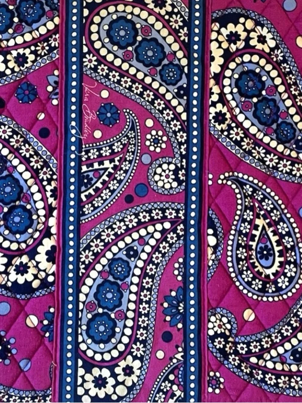 Vera Bradley Quilted Tech Sleeve in Magenta Paisley